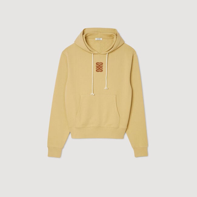 Sweatshirt à patch en cuir