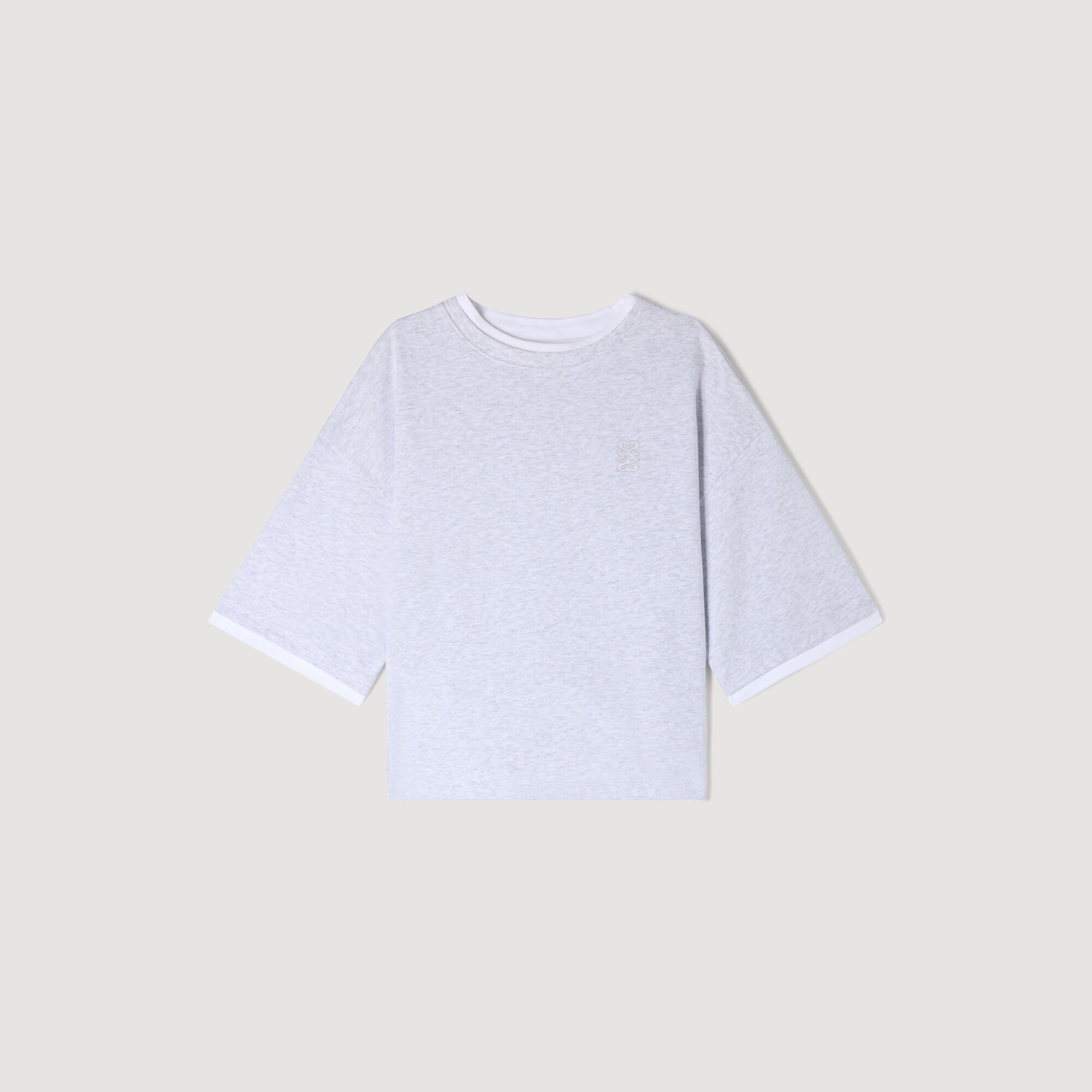 T-shirt en coton &agrave; logo brod&eacute;