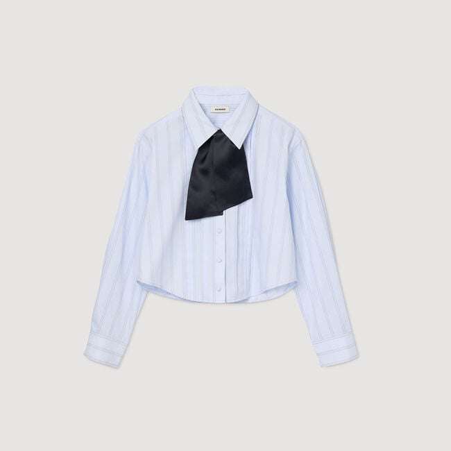 Chemise courte à cravate amovible