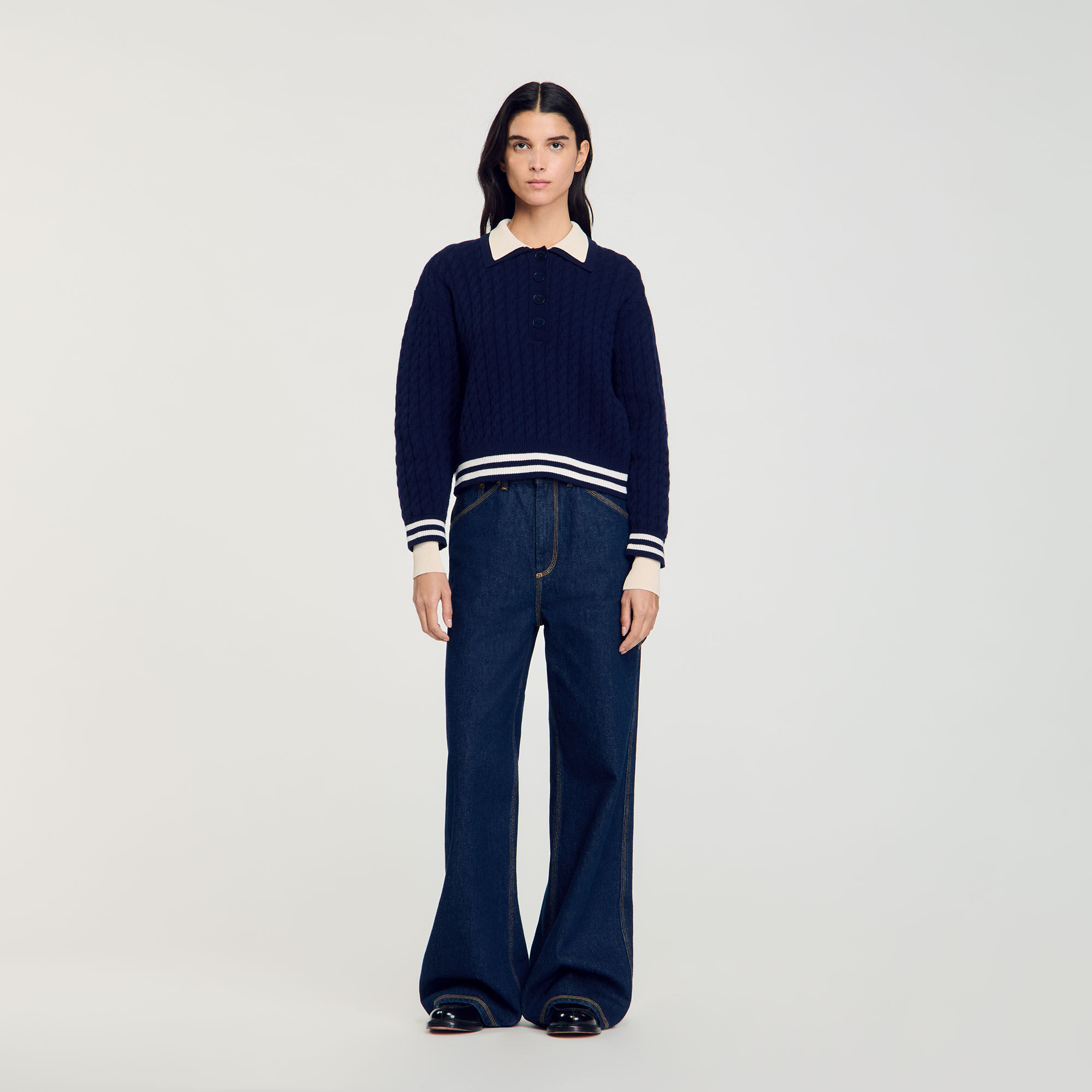 Pull sandro bleu marine clearance