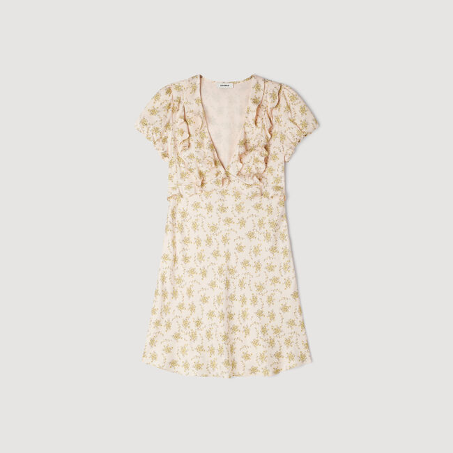 Robe courte &agrave; imprim&eacute; fleurs