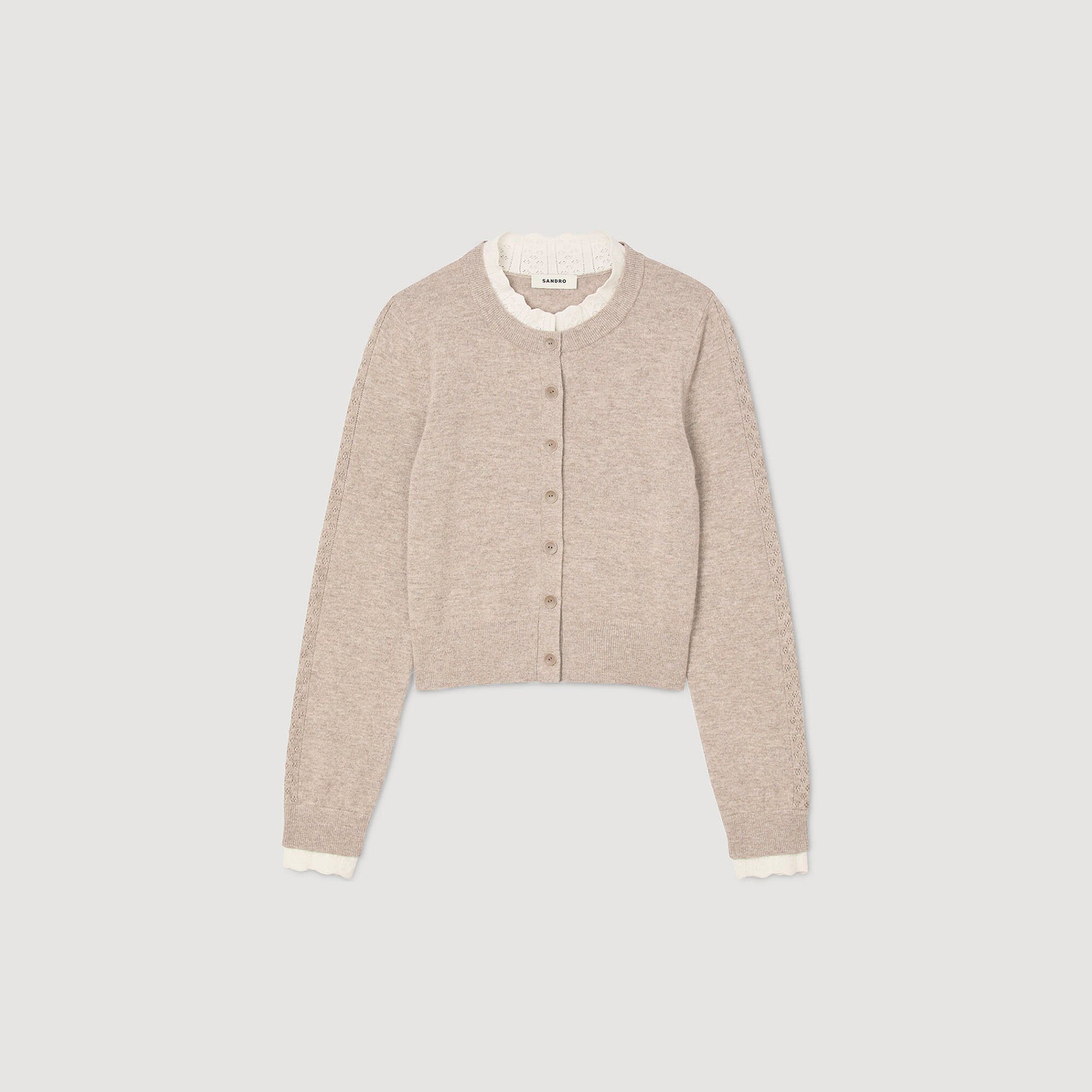 Cardigan à col contrasté 
