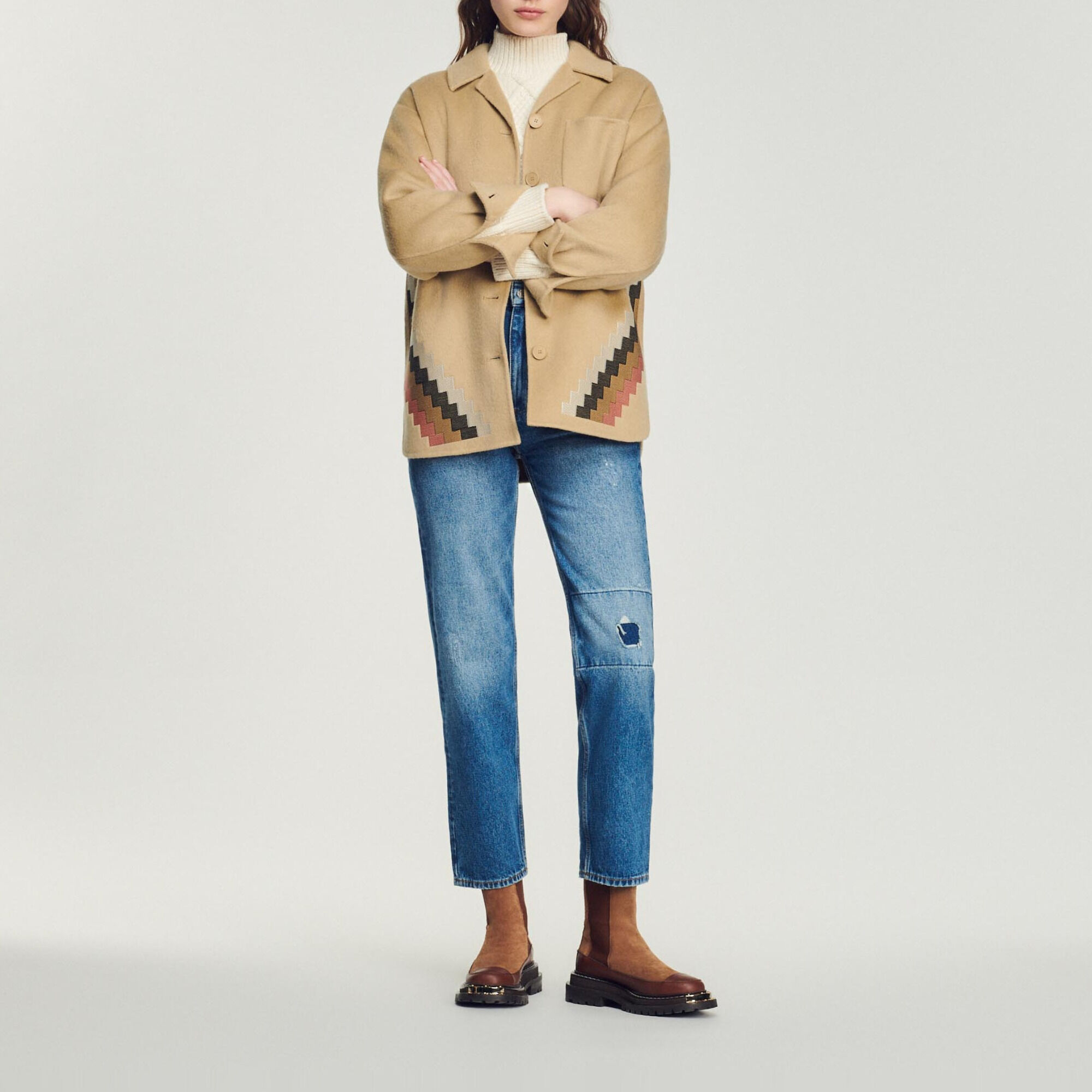 Manteau beige sandro 2025