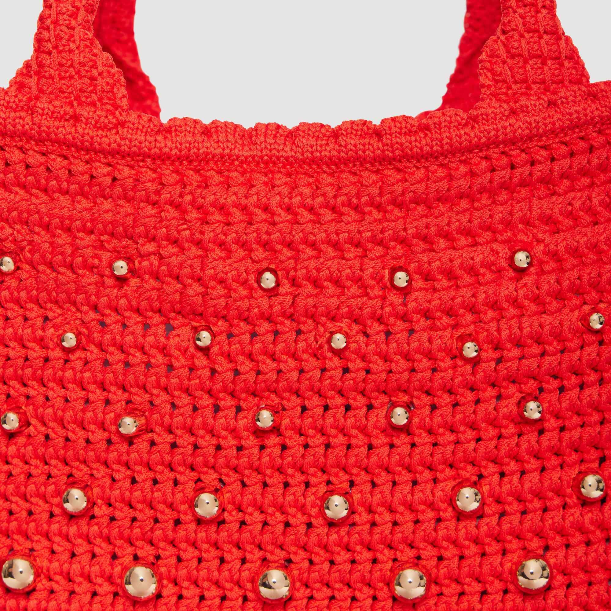 Sac en maille crochet &agrave; studs