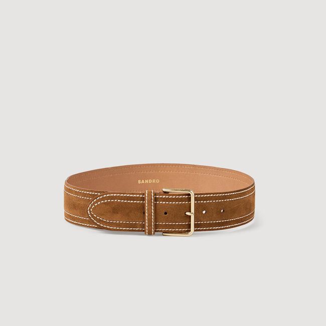 Ceinture large en cuir de veau