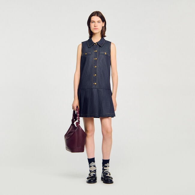 Robe courte en denim