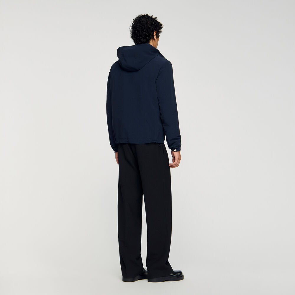 Sandro Blouson zippé à capuche – Midnight Blue – vue 5