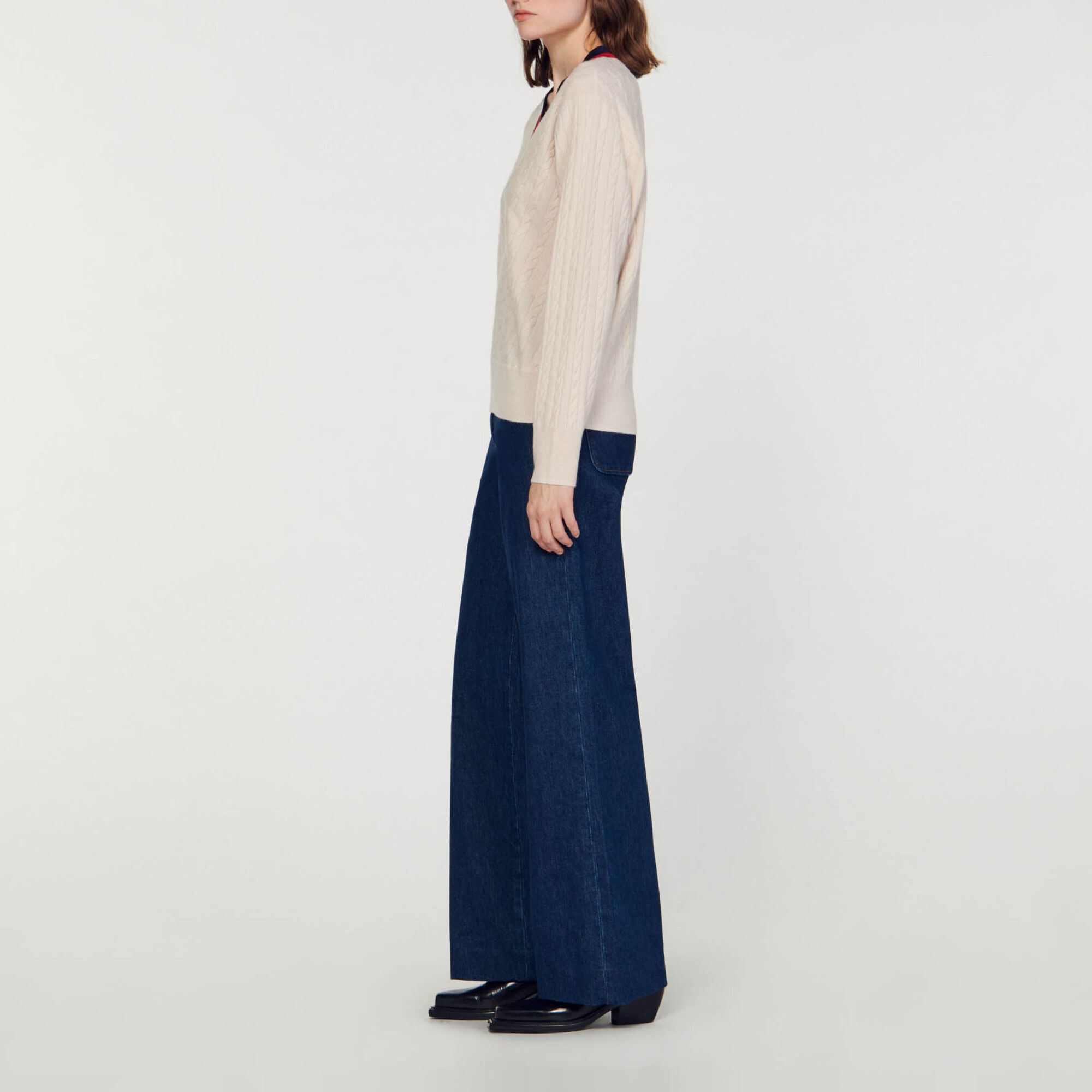 Pull en maille câblée