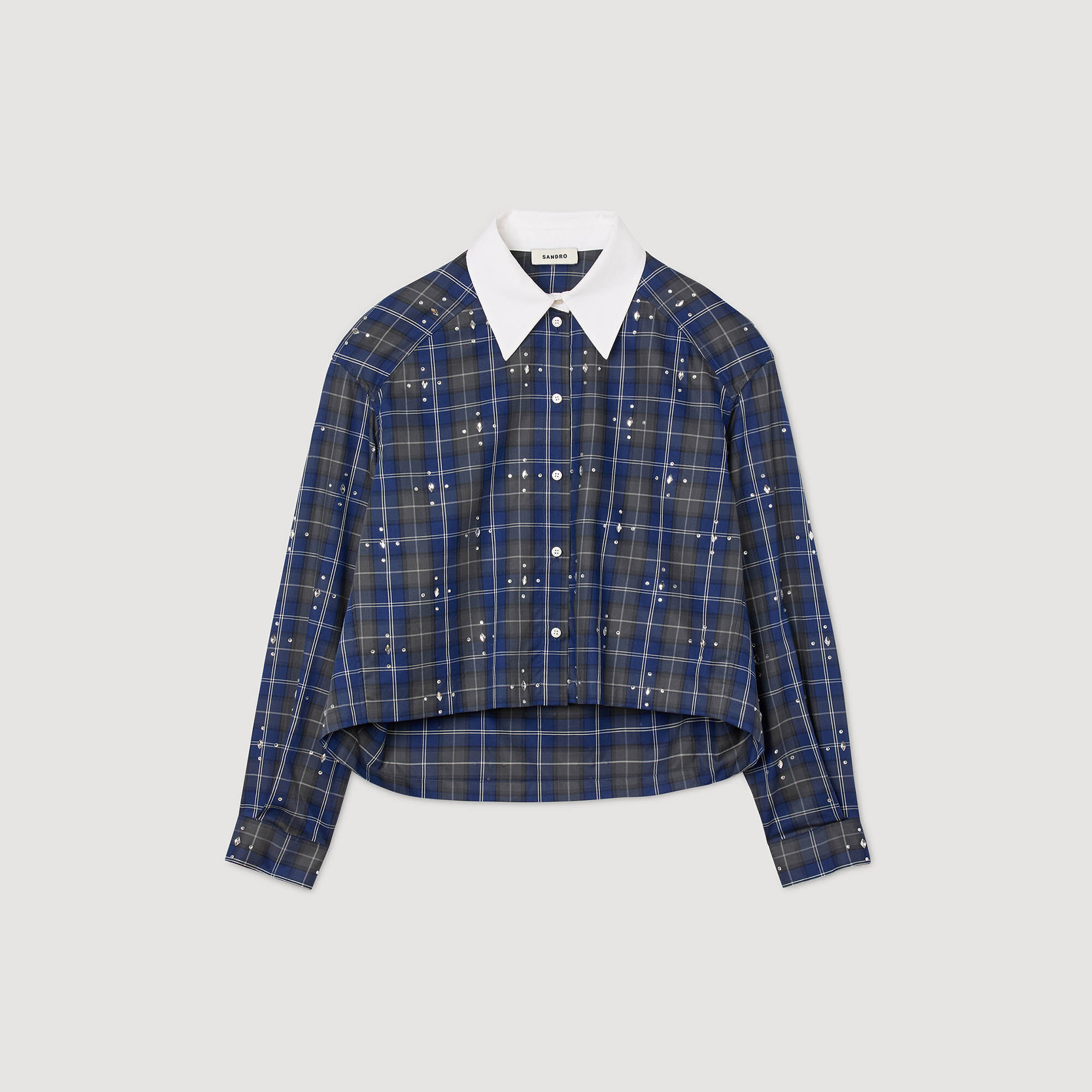 Chemise à carreaux strassée
