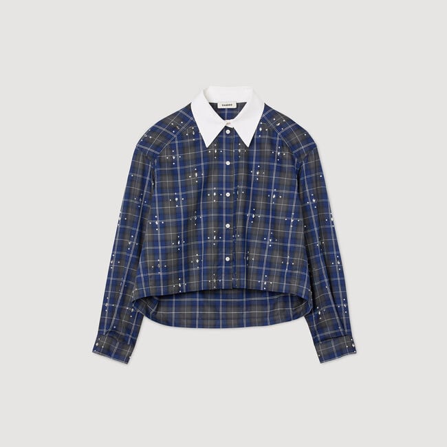 Chemise à carreaux strassée