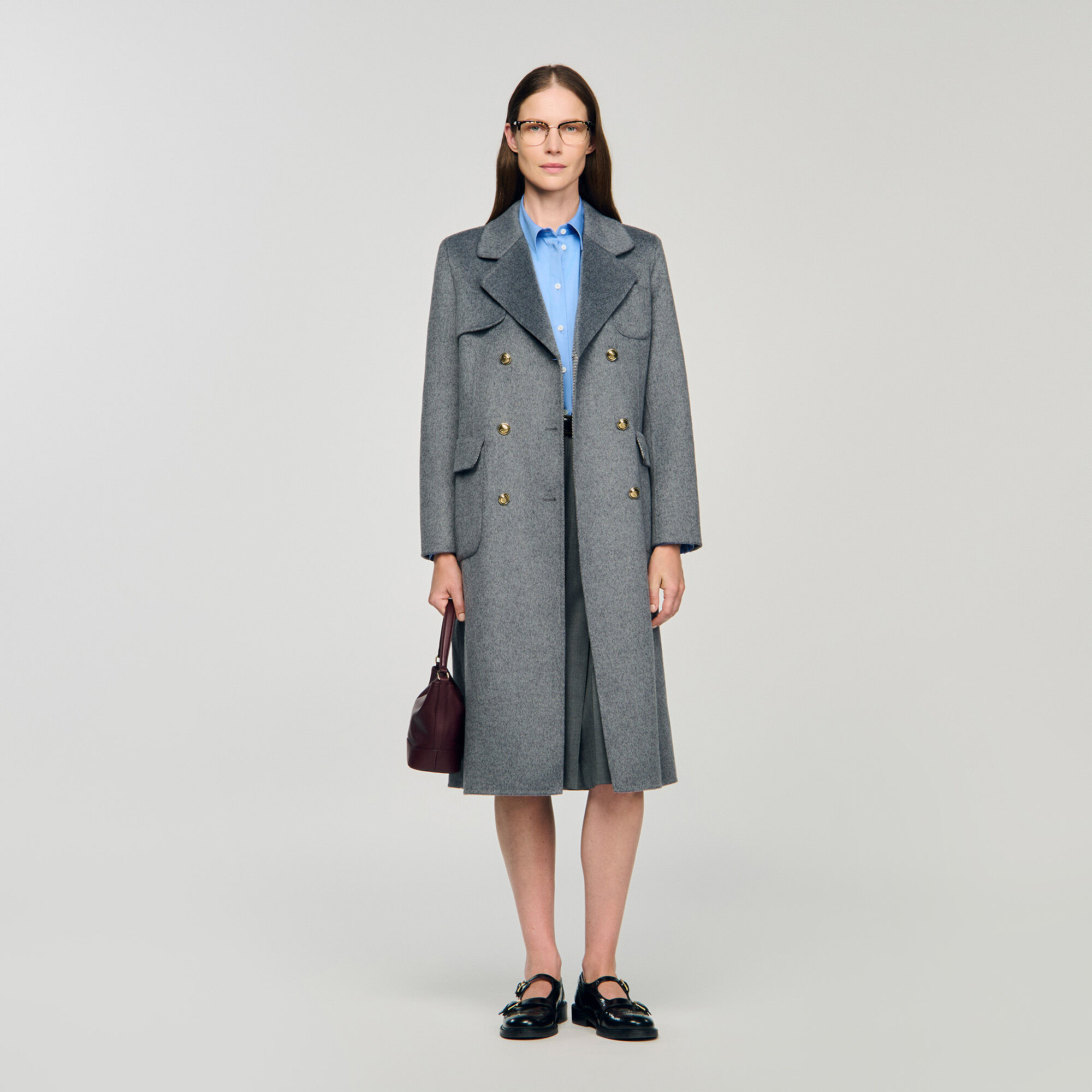 Manteau à carreaux double face