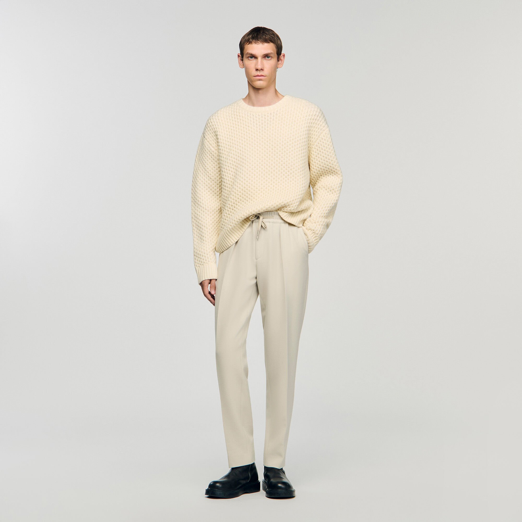 Pantalon droit élastiqué