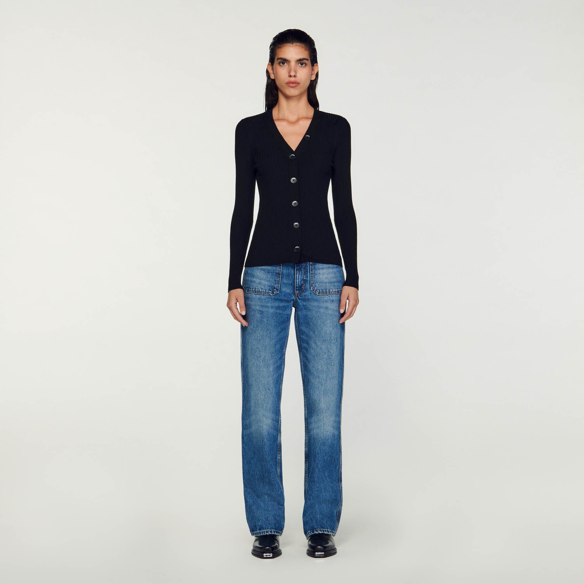 Cardigan en maille côtelée