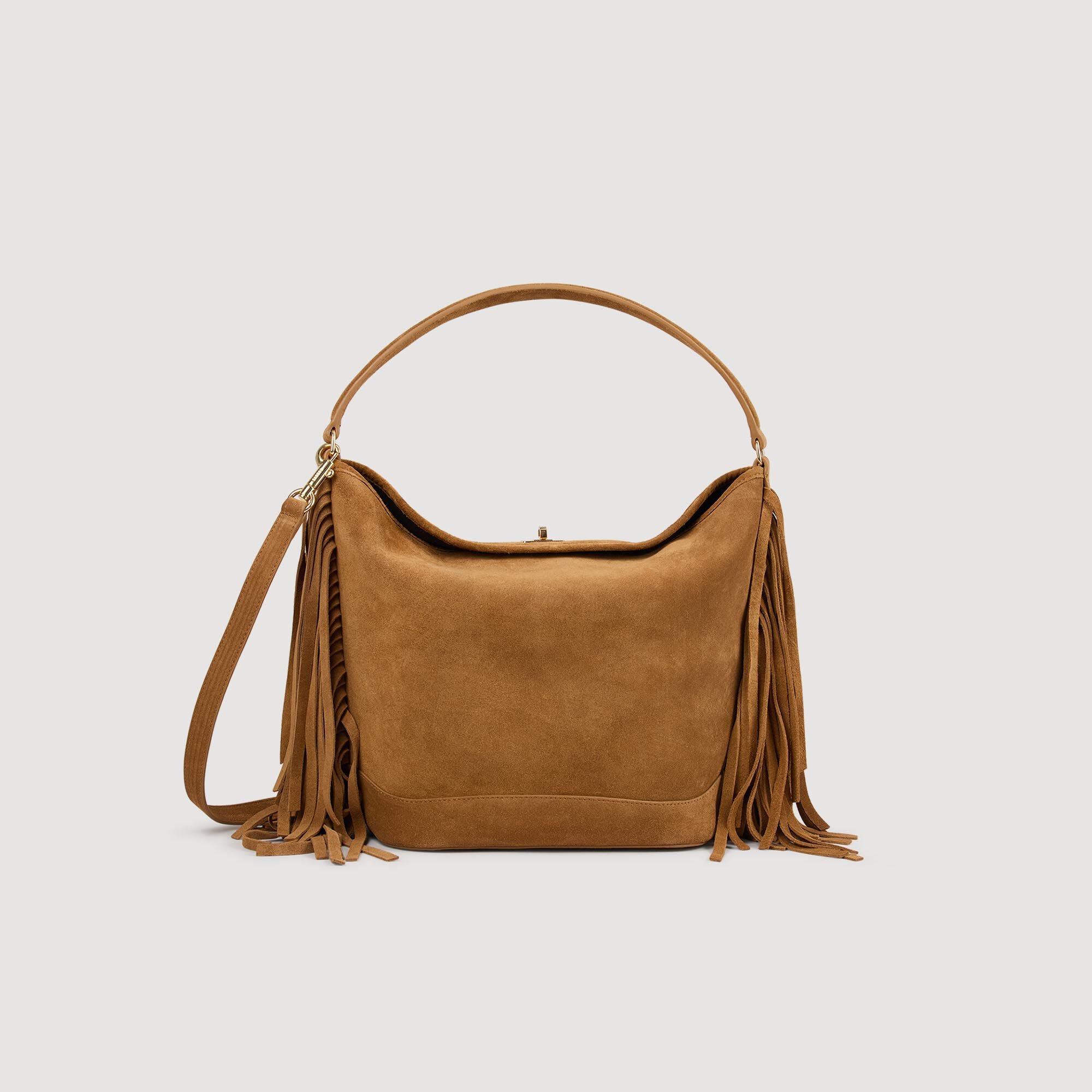 Sac seau TANGOSO en suède à franges