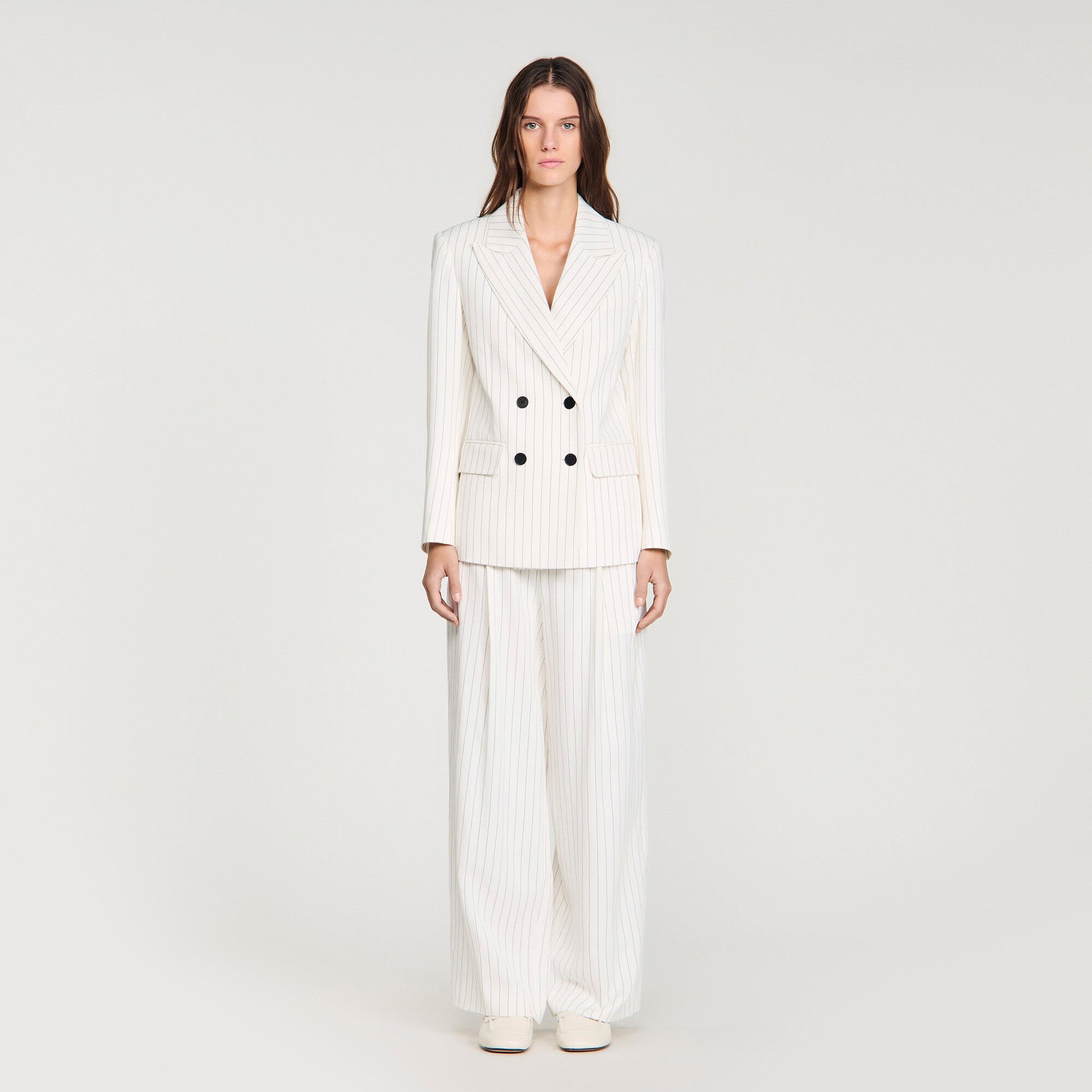 Veste de tailleur ray&eacute;e