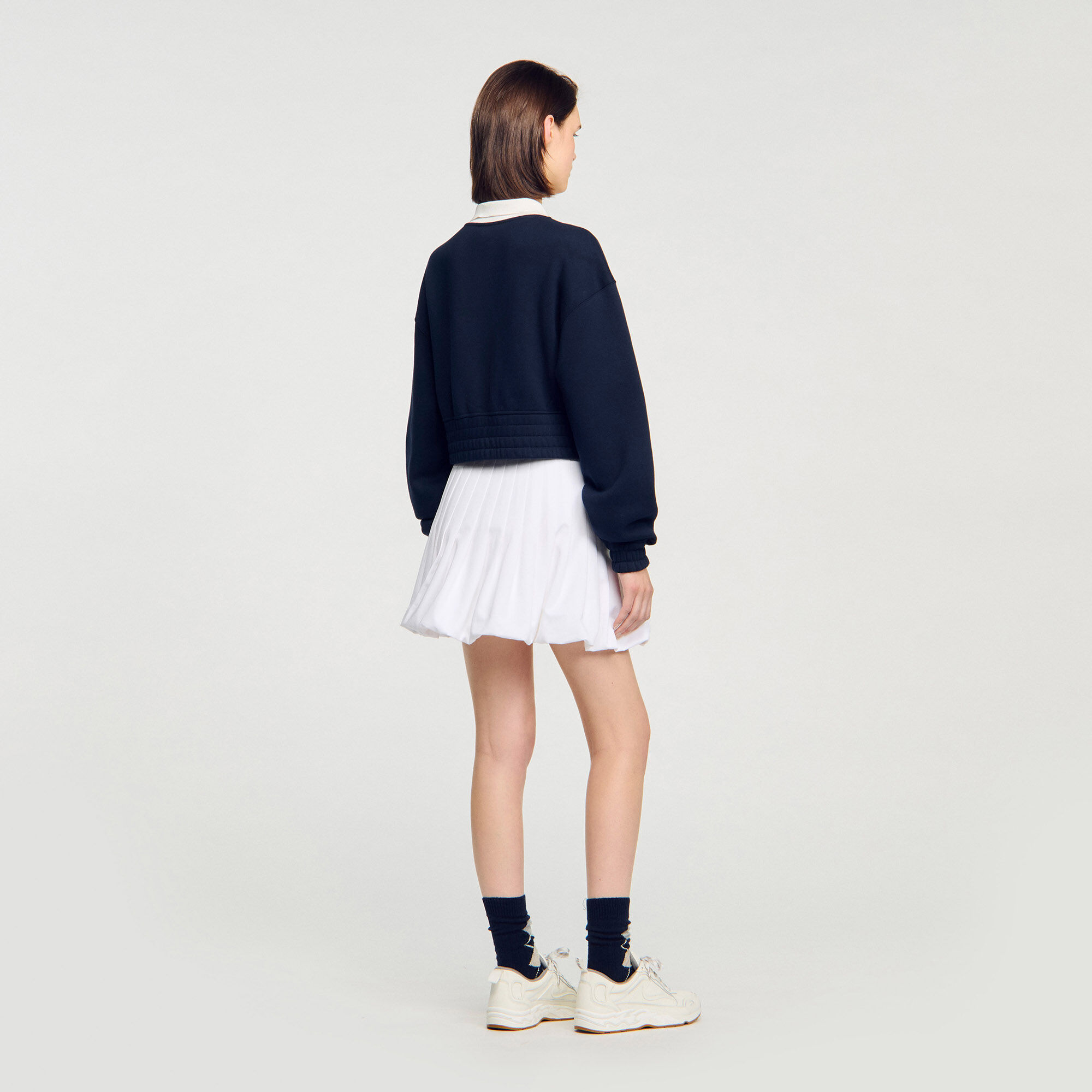 Sweatshirt court bicolore