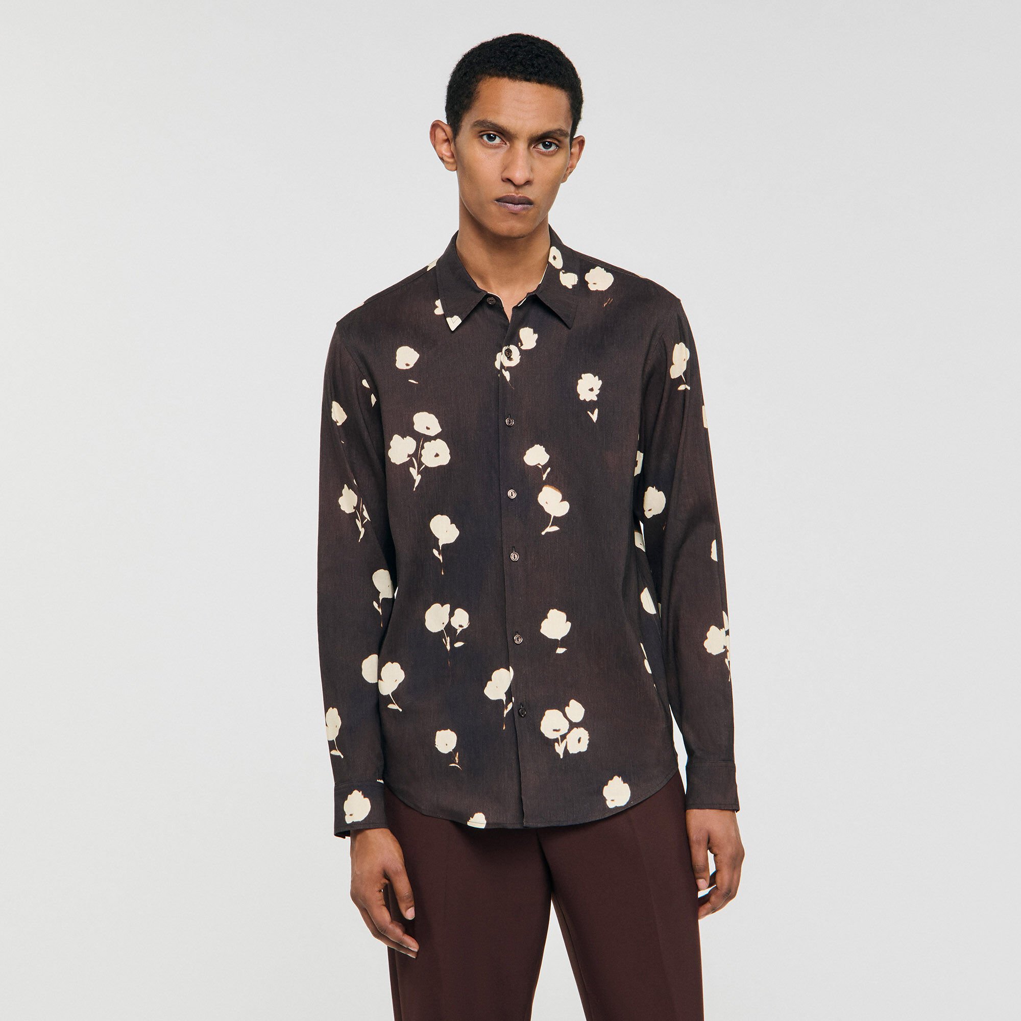 Chemise en lin imprimé fleur