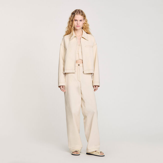 Blouson en jean à lacets