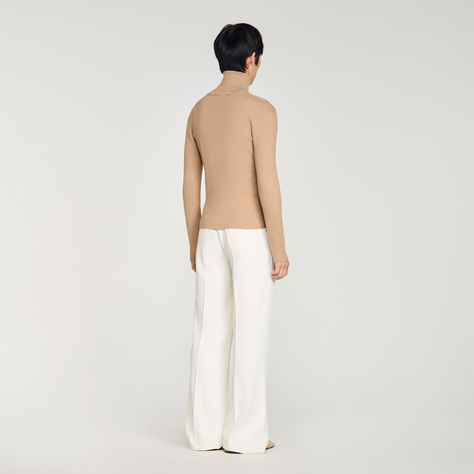 Cardigan &agrave; col montant zipp&eacute;