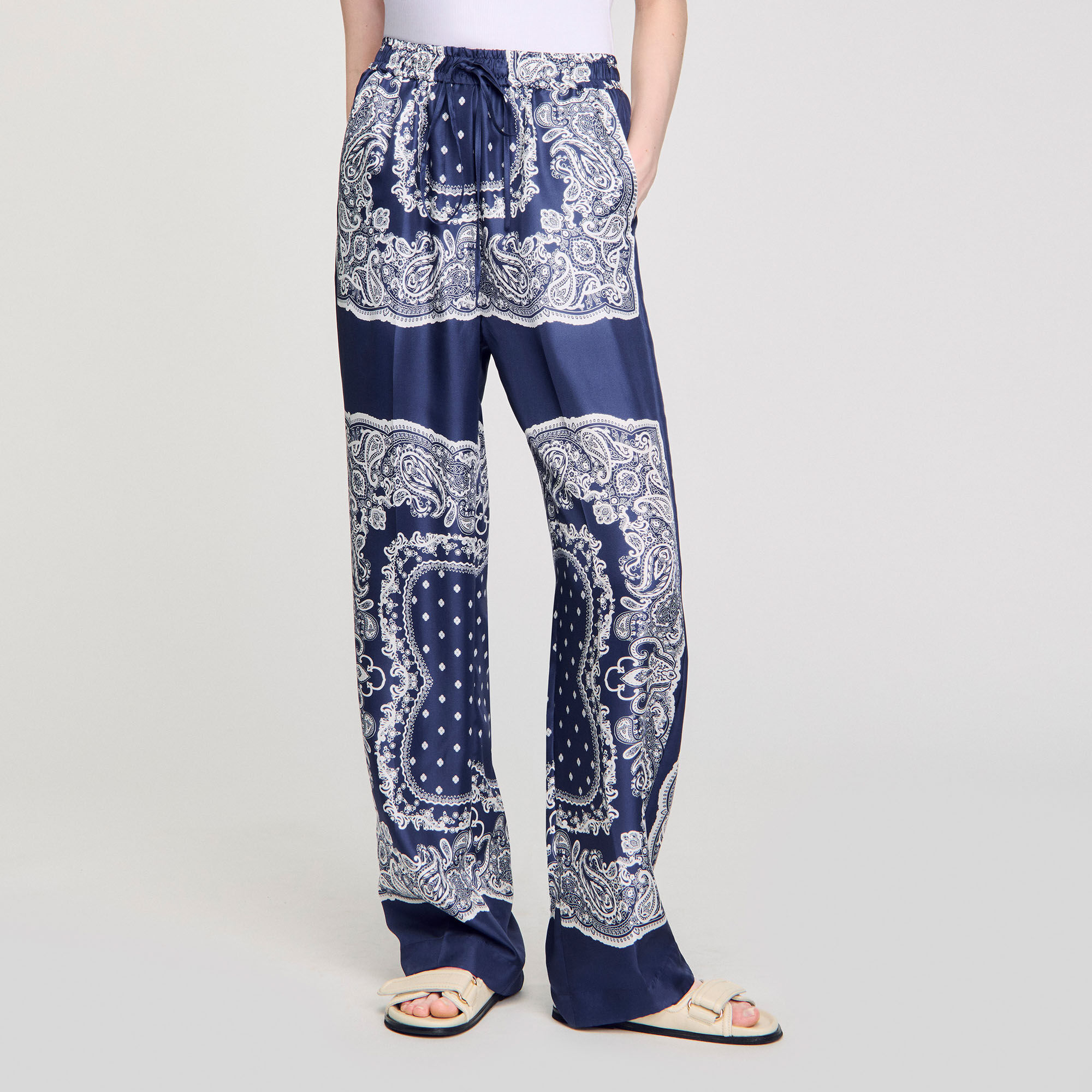 Pantalon fluide à imprimé bandana