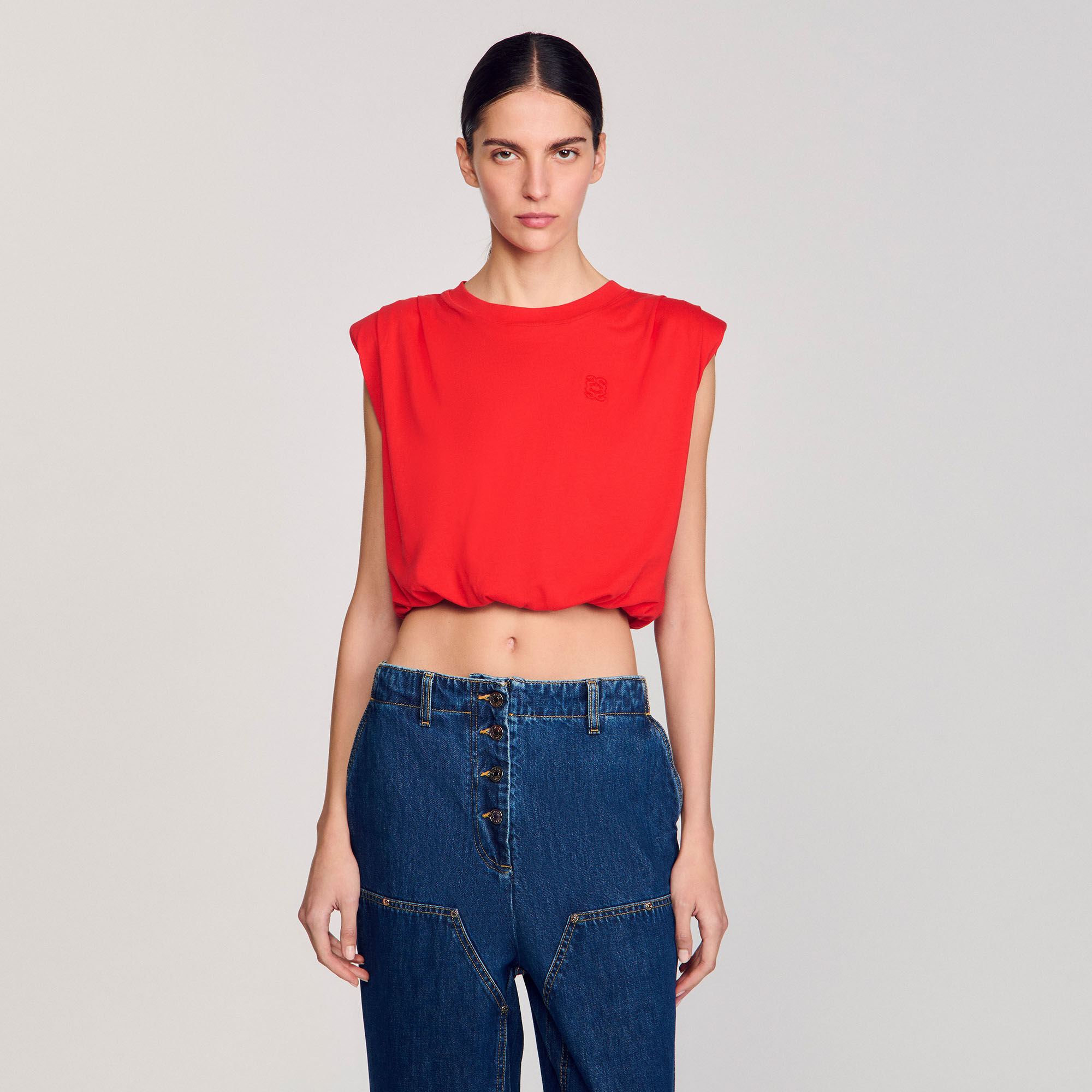 T-shirt court drapé