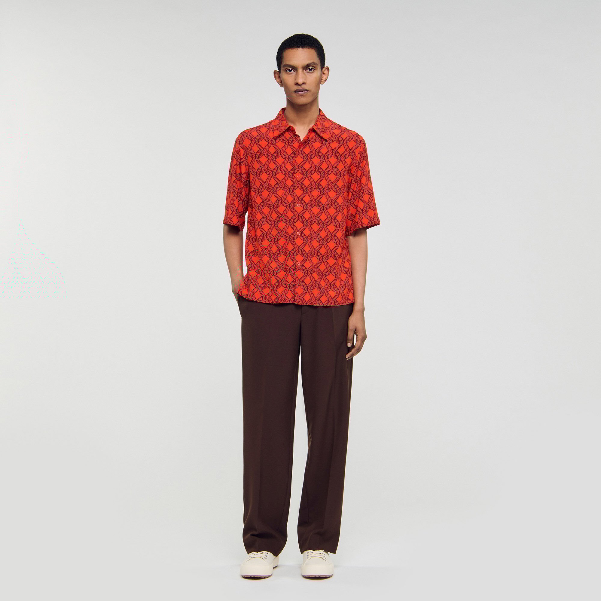 Chemise fluide imprimé corde
