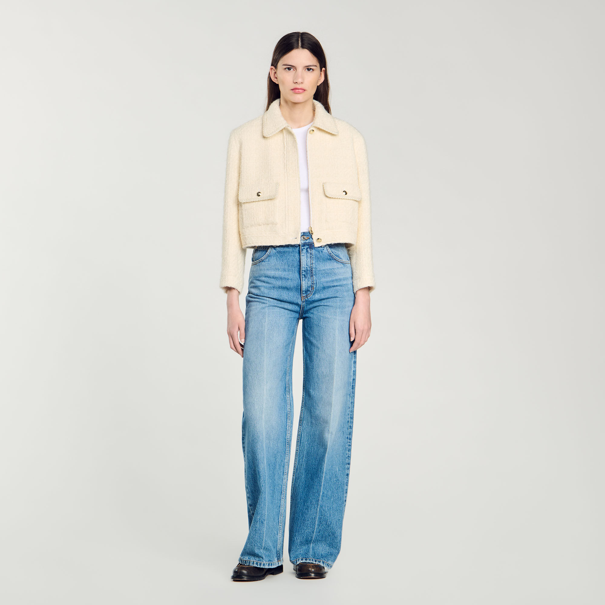 Veste courte en tweed outlet