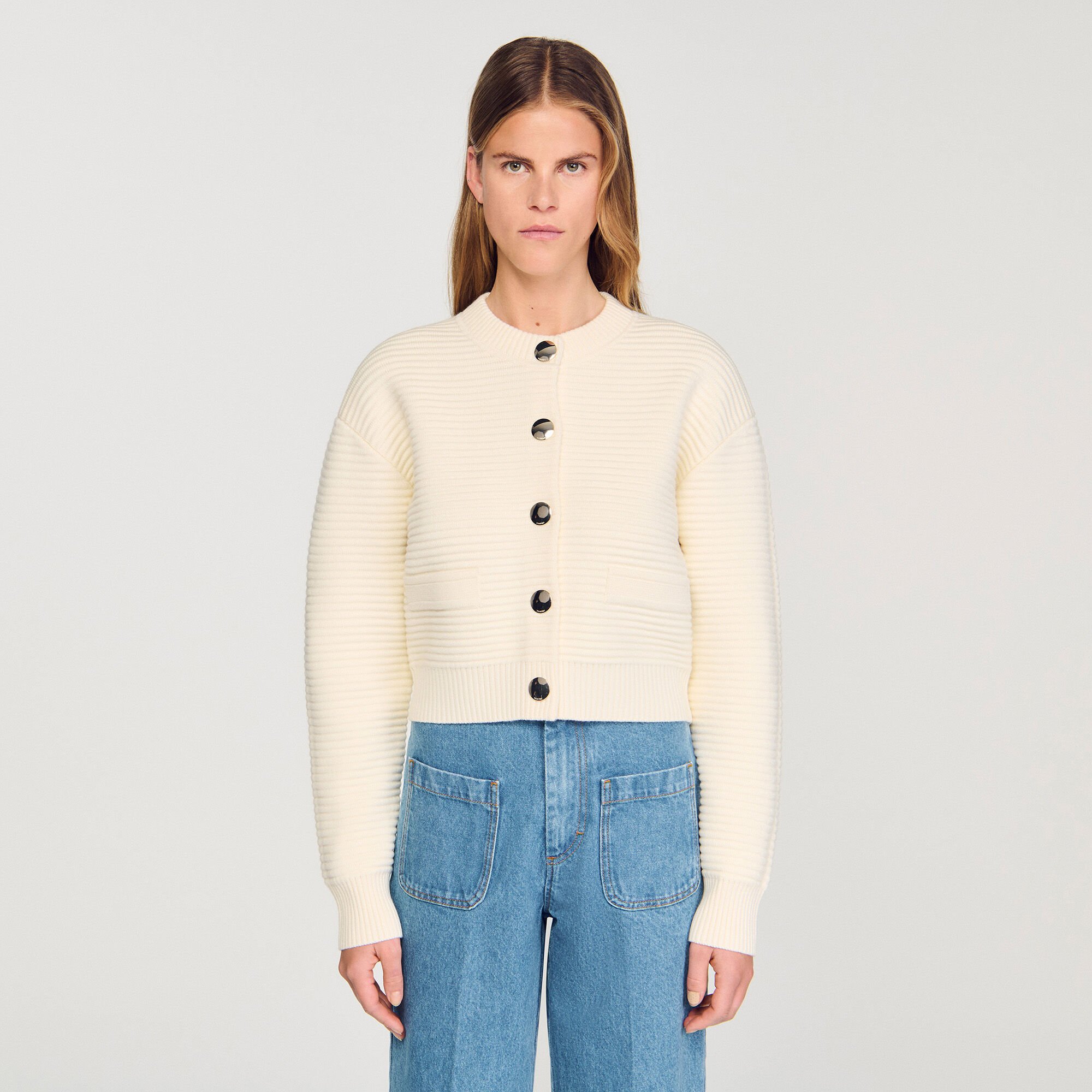 Cardigan en maille texturée 