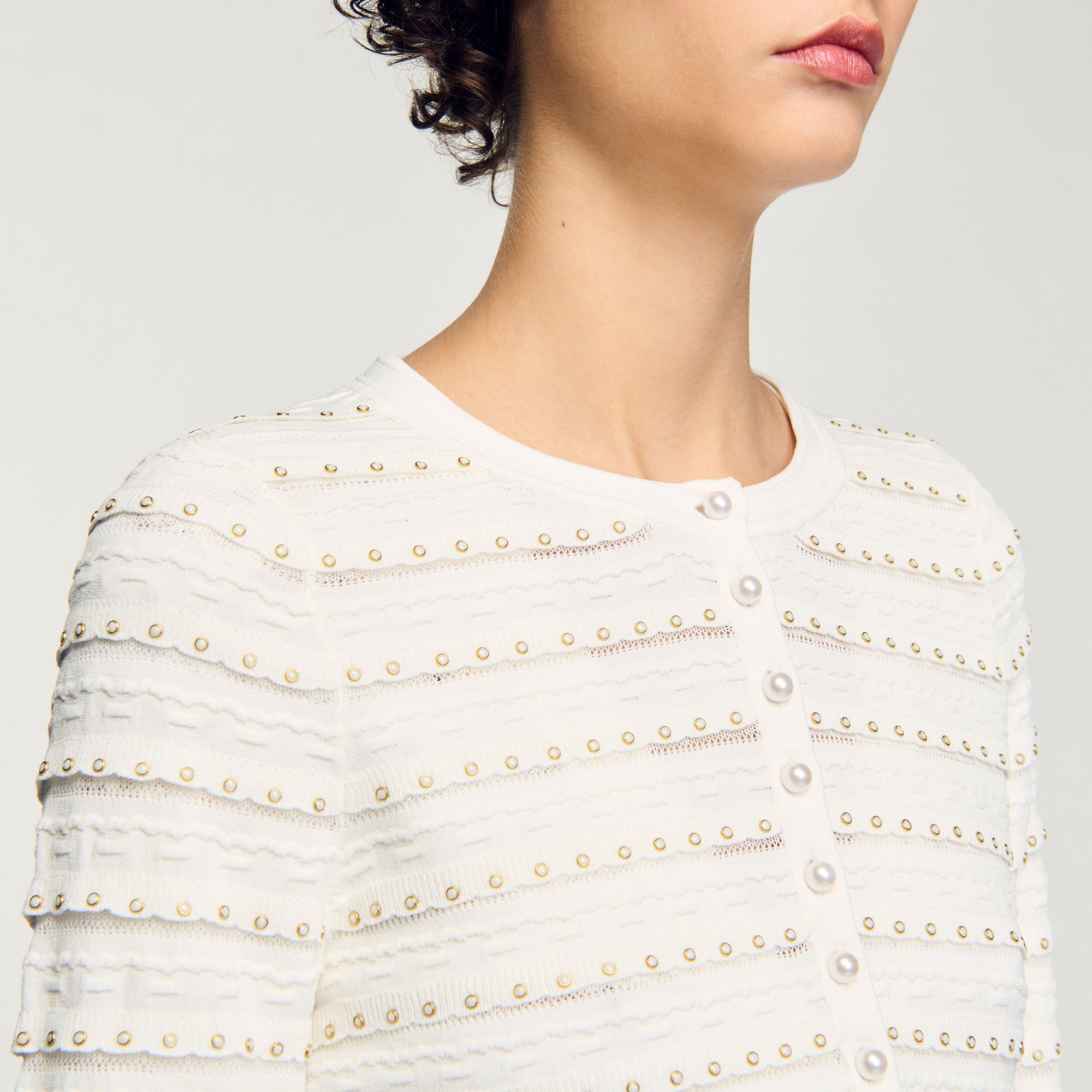 Cardigan à détails perlés