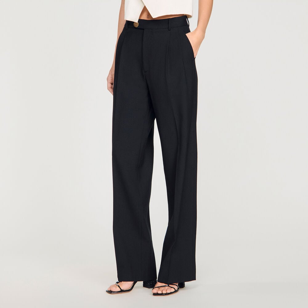 Sandro Pantalon de tailleur laine – Noir – vue 4