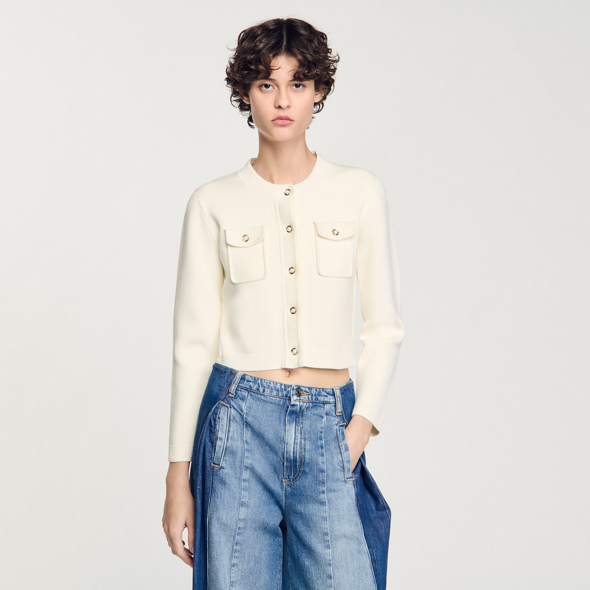 Cardigan en maille côtelée