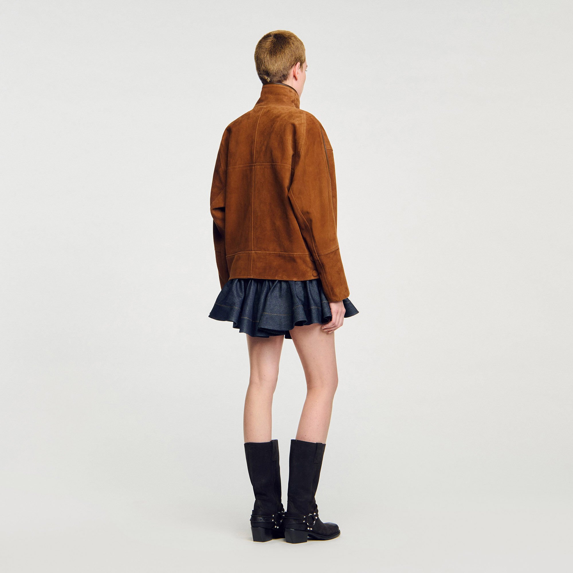 Blouson en daim oversize