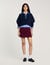 Pull ample col polo denim