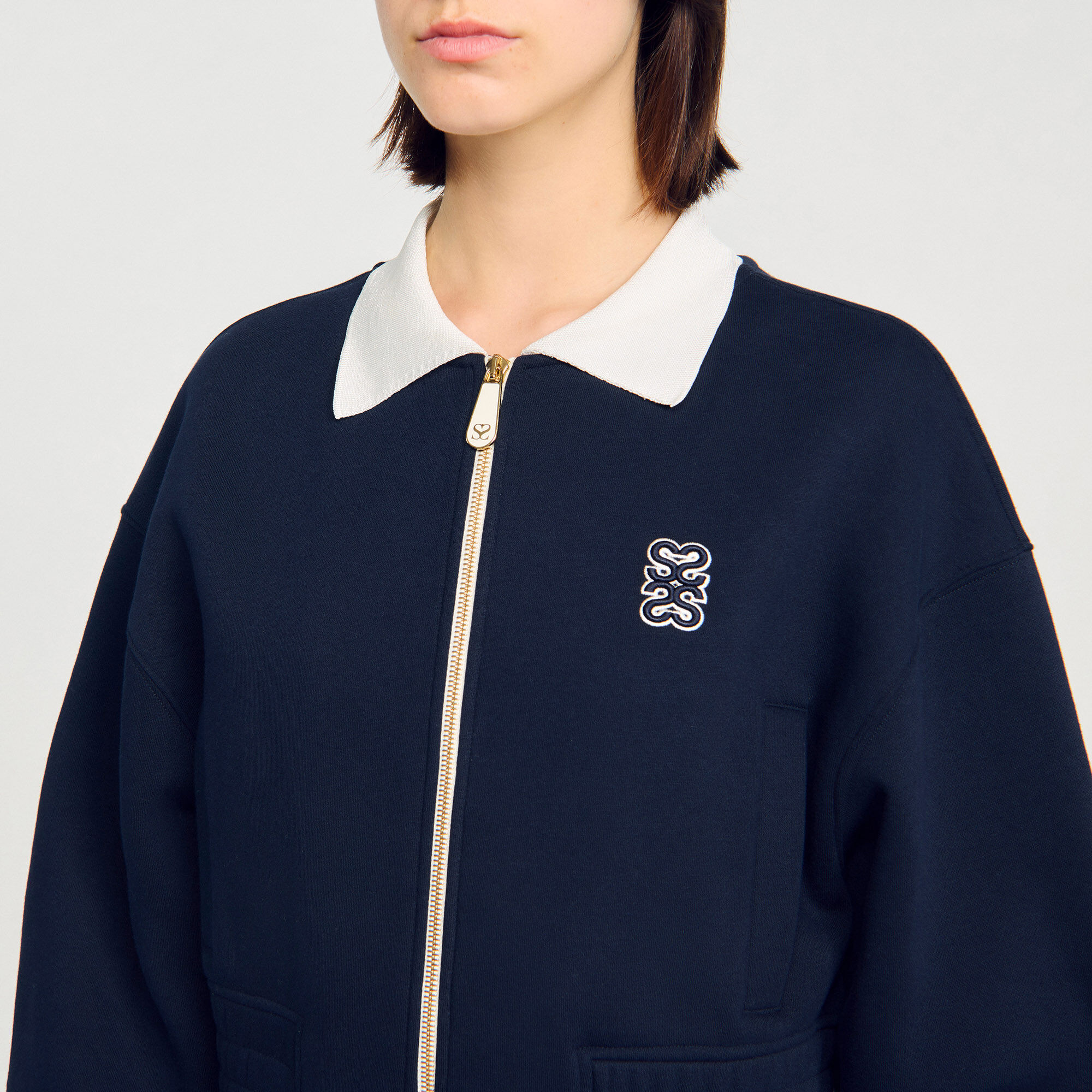 Sweatshirt court bicolore