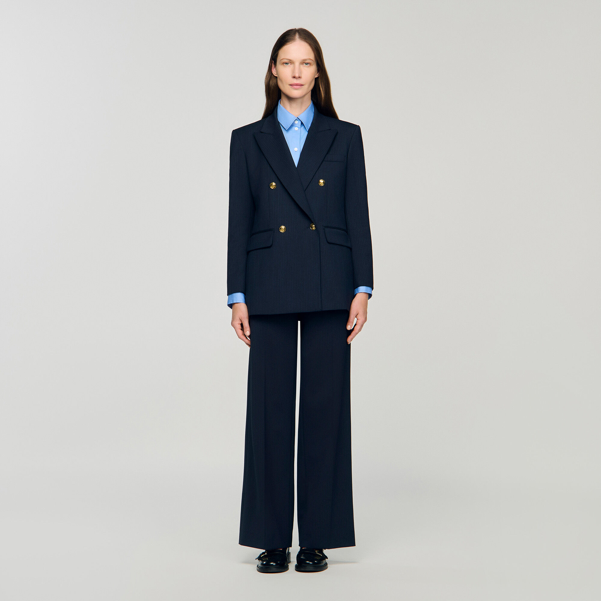 Veste à fines rayures