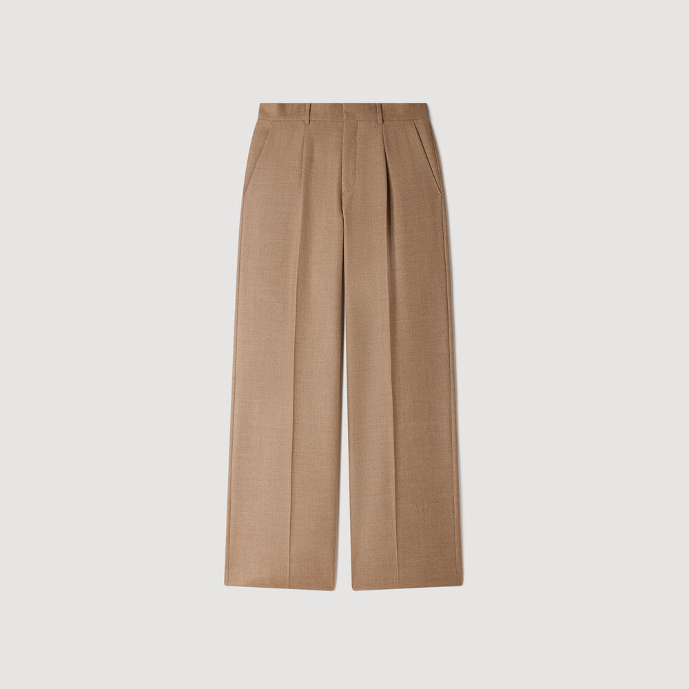 Sandro Weite Anzughose aus Wolle – Beige – Ansicht 6