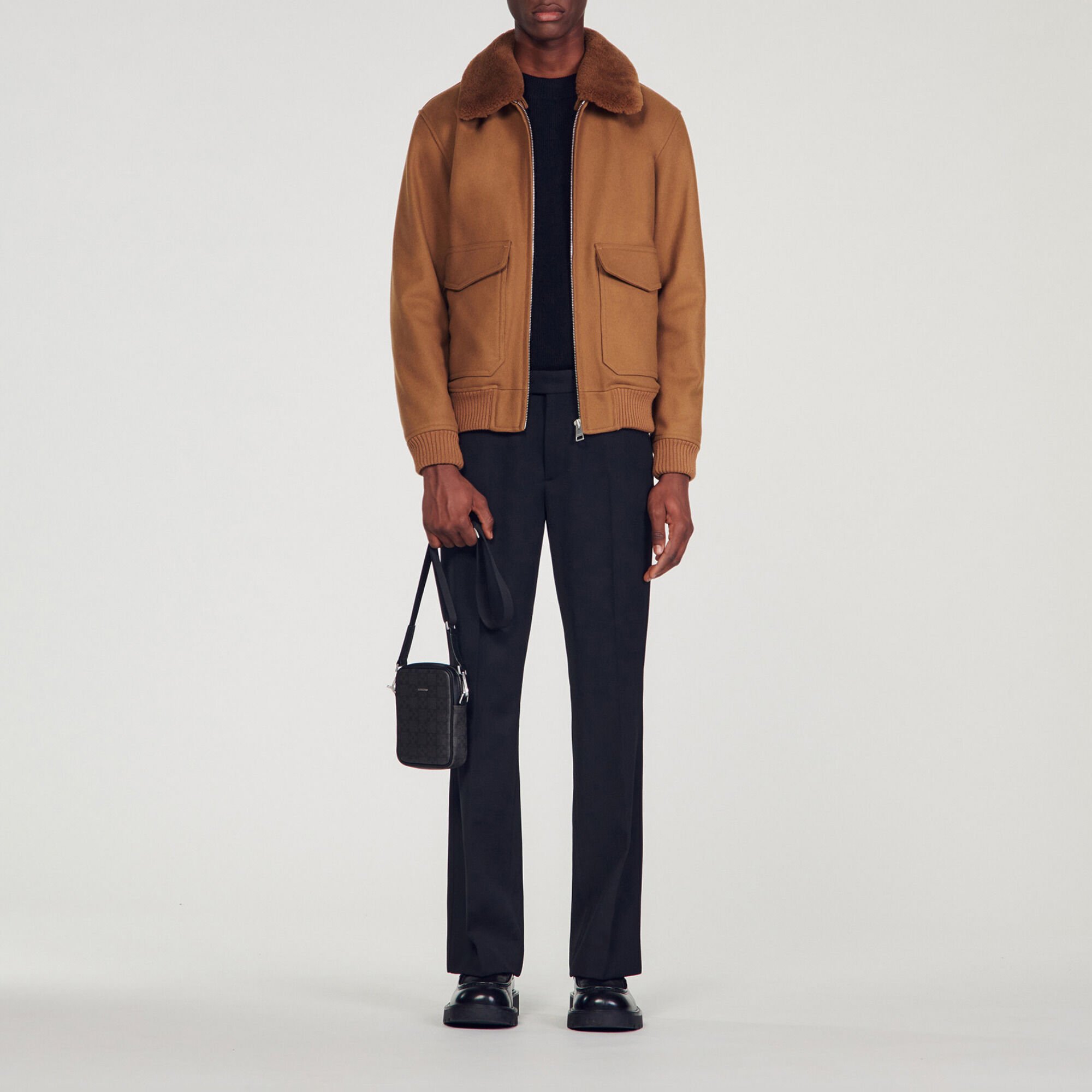 Blouson aviateur col mouton