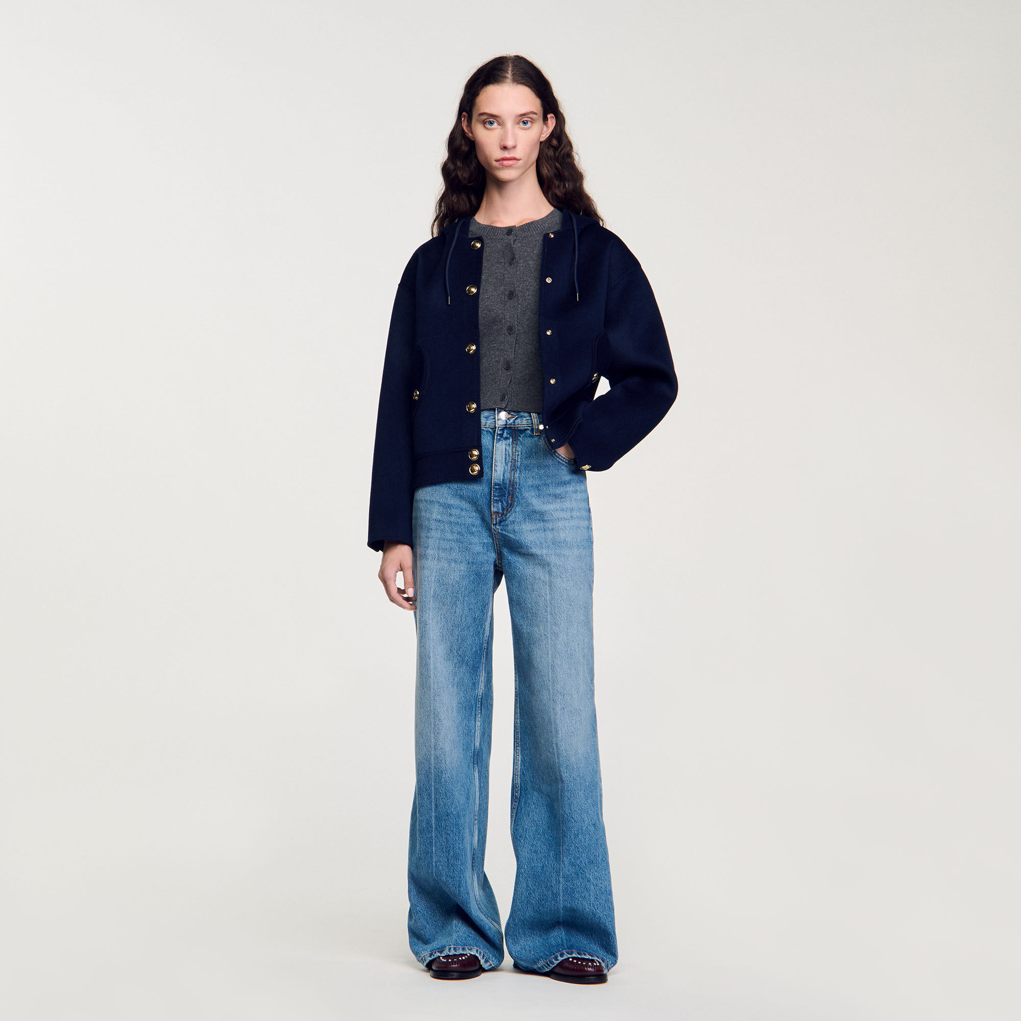 Veste en laine double face