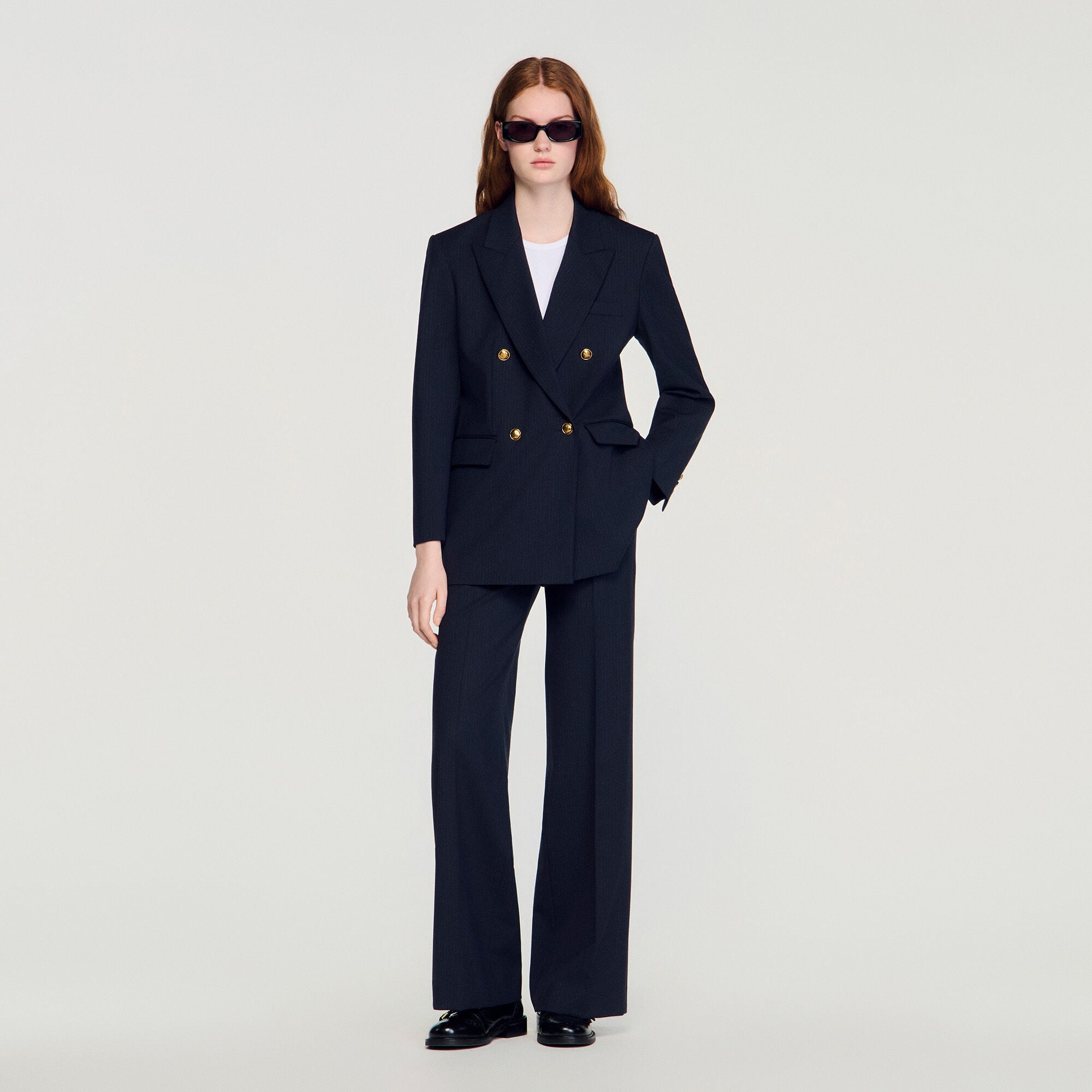 Veste &agrave; fines rayures