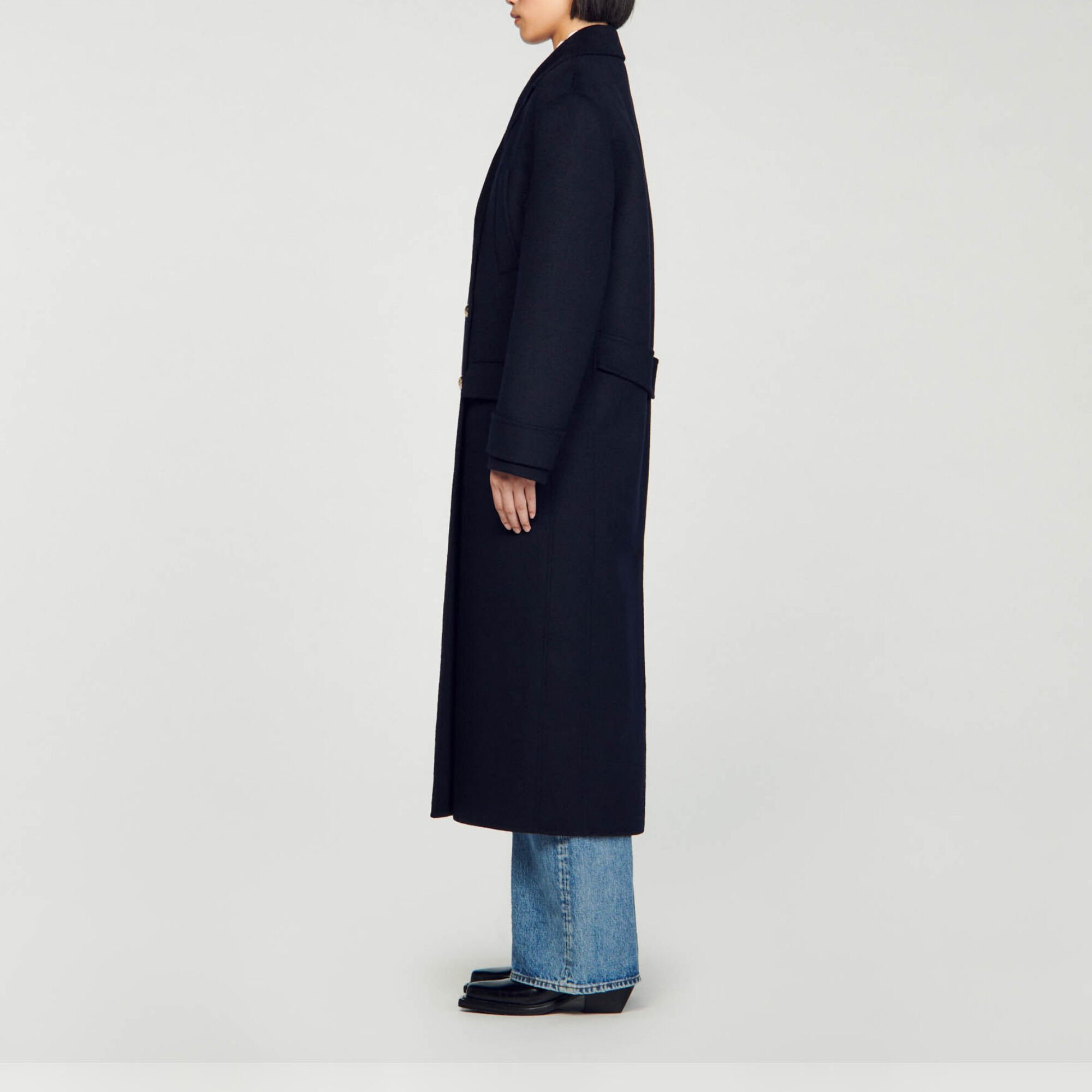 Manteau long oversize double face