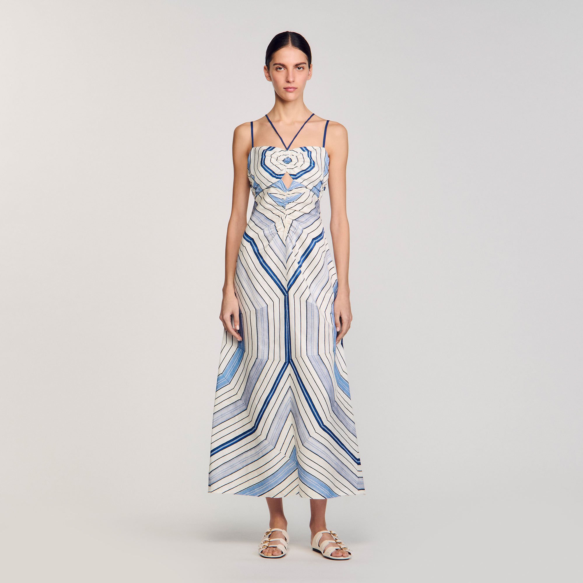 Robe longue à imprimé spirales