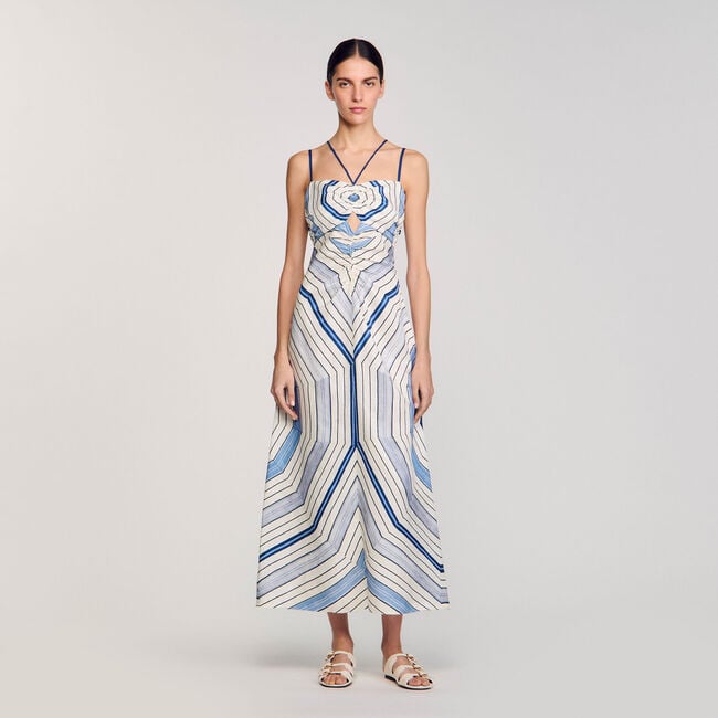 Robe longue à imprimé spirales