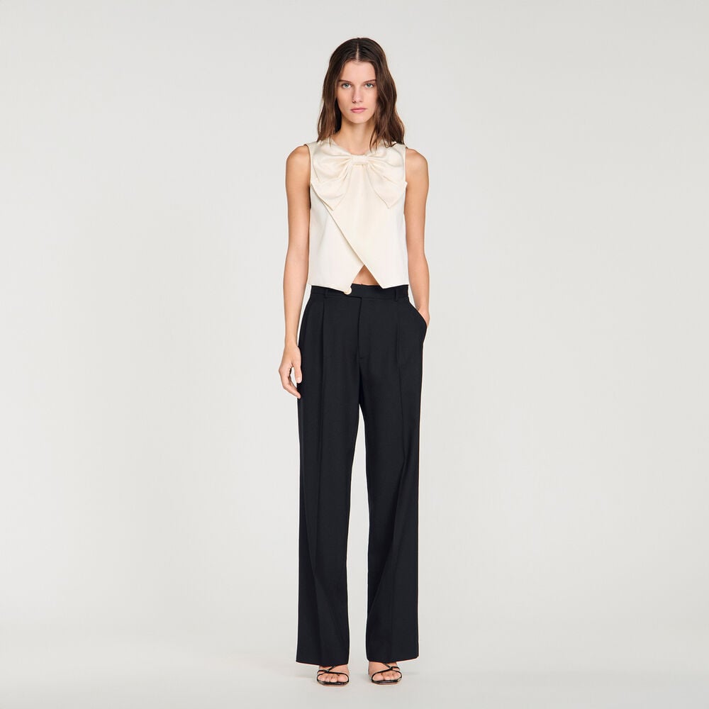 Sandro Pantalon de tailleur laine – Noir