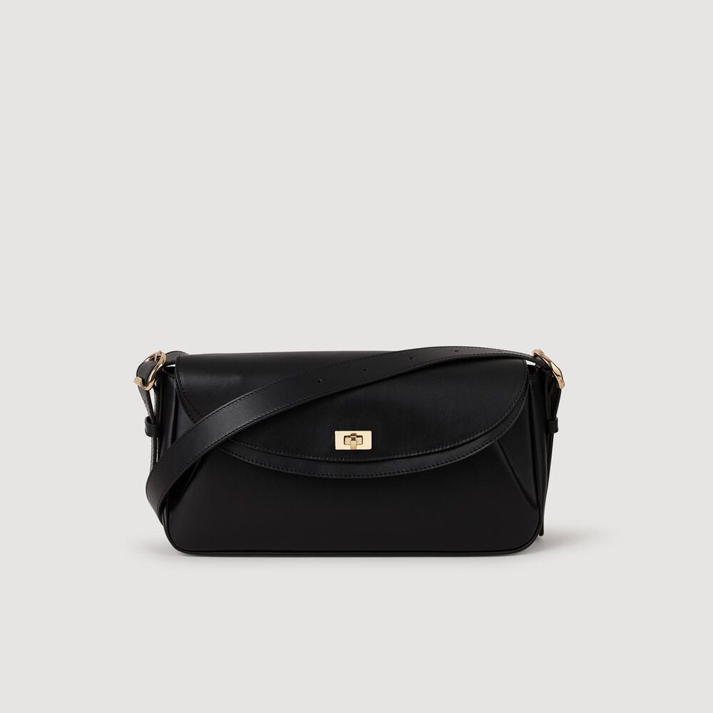 Sandro Sac en cuir lisse Le Mambo – Noir – vue 9