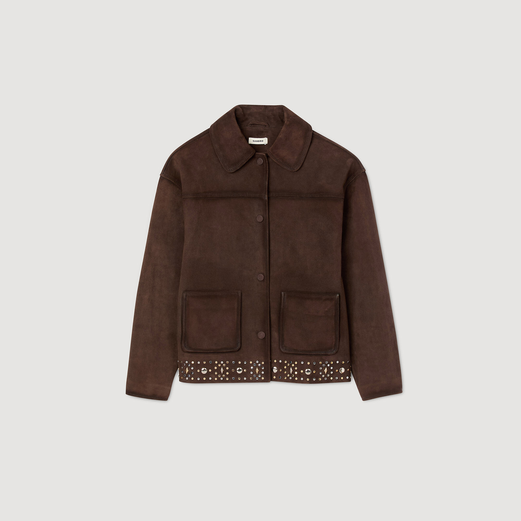 Veste en cuir suède ornée de studs