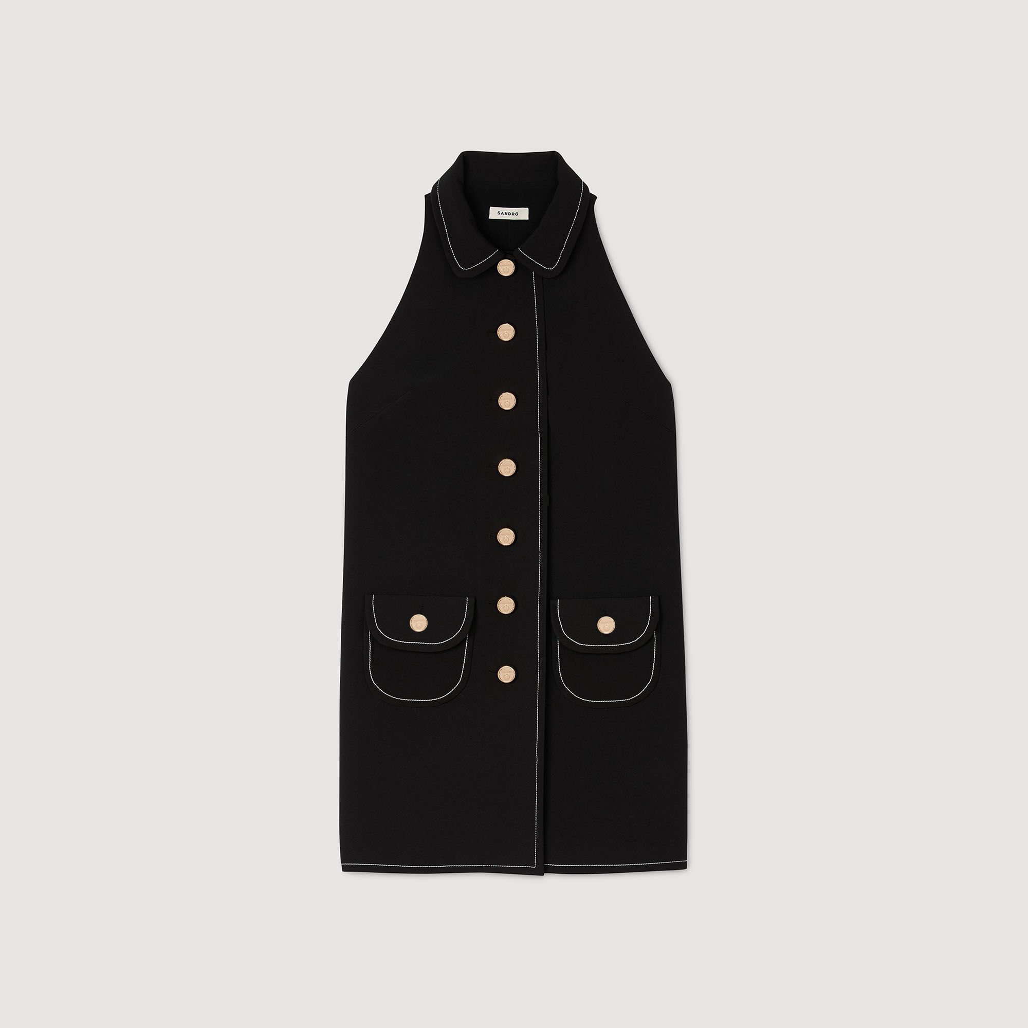 Robe courte à col claudine