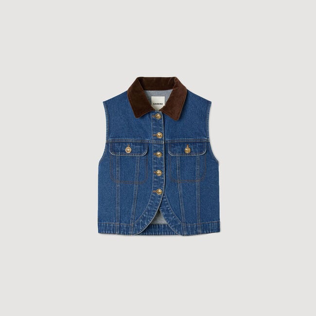 Blouson sans manches en denim 