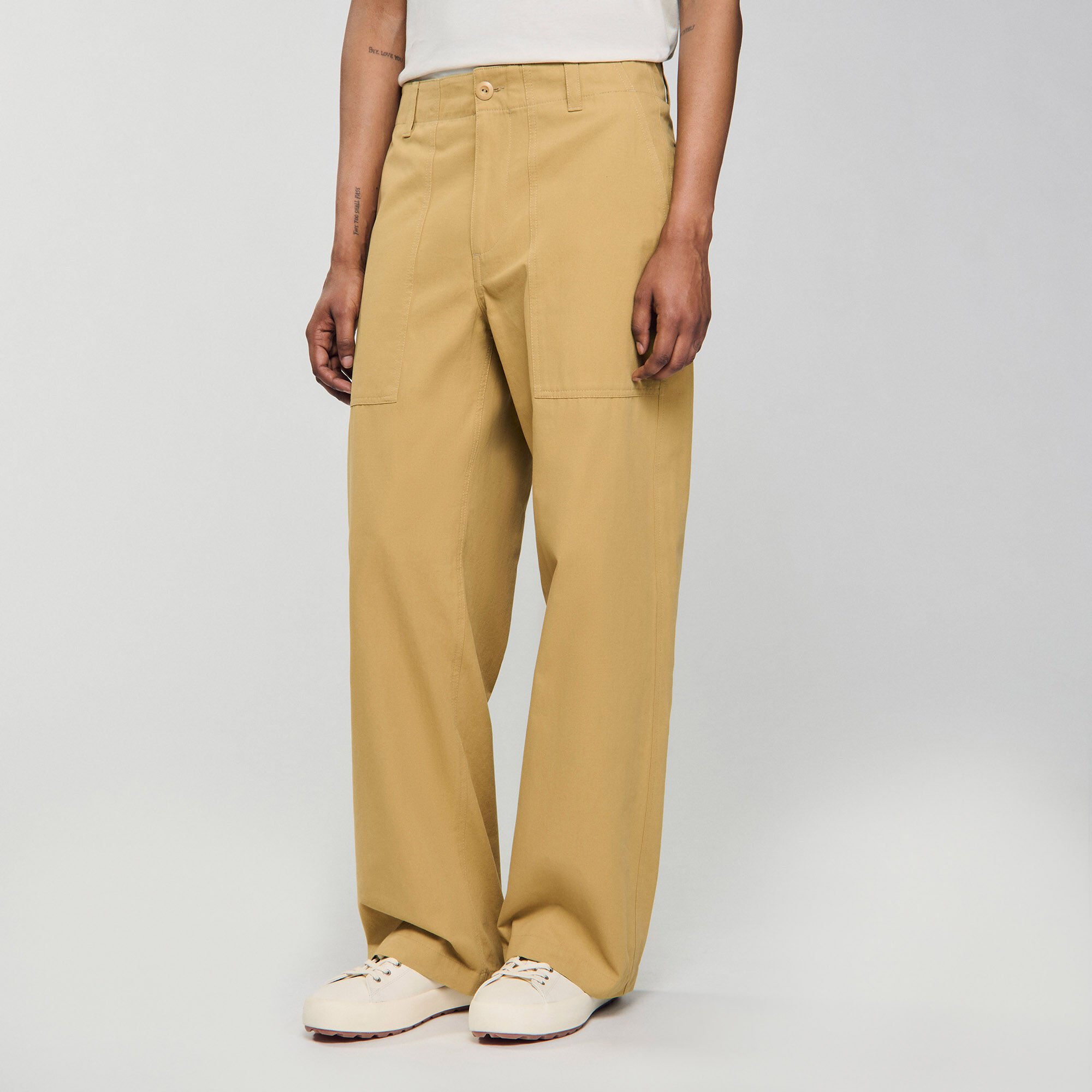 Pantalon large en coton