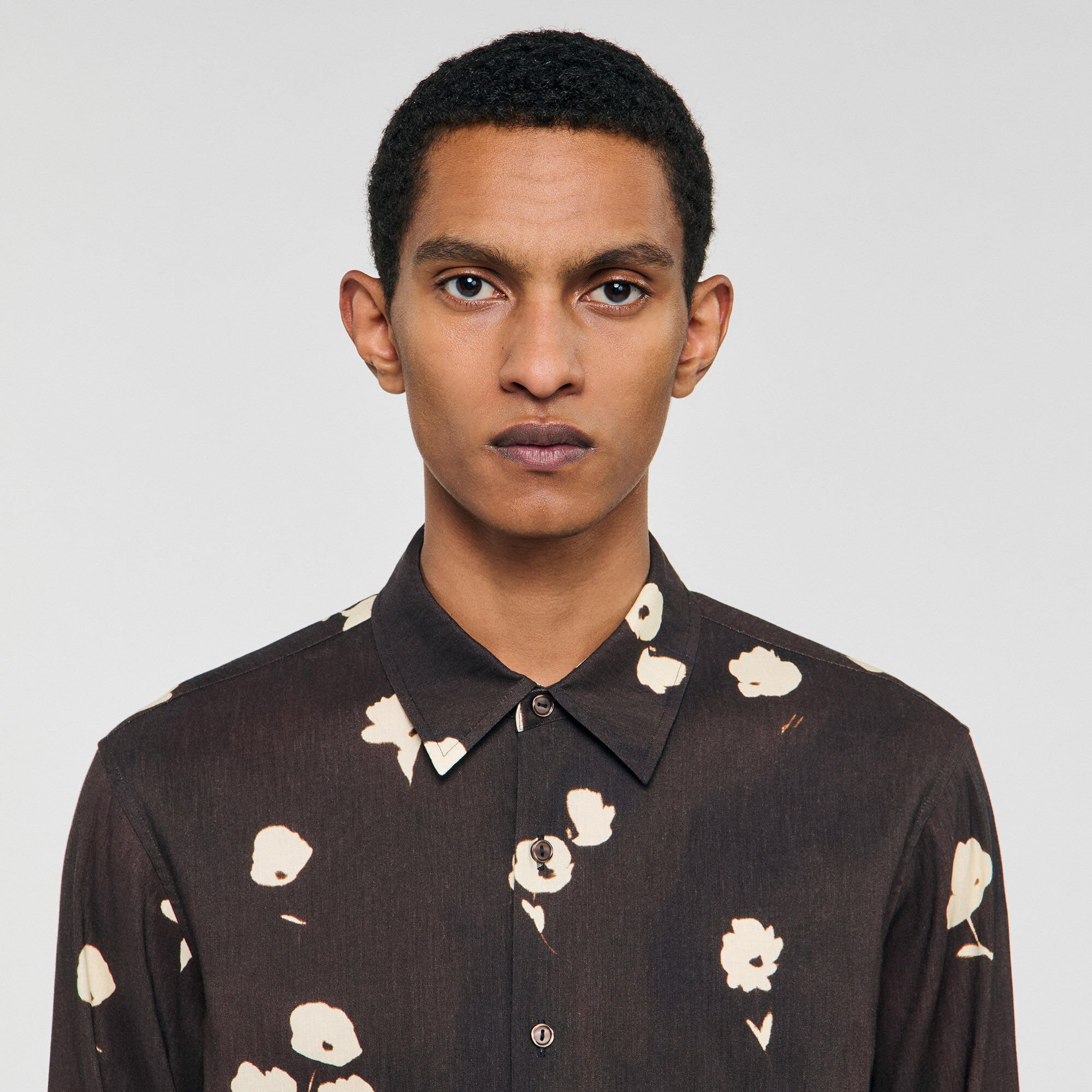 Chemise en lin imprimé fleur