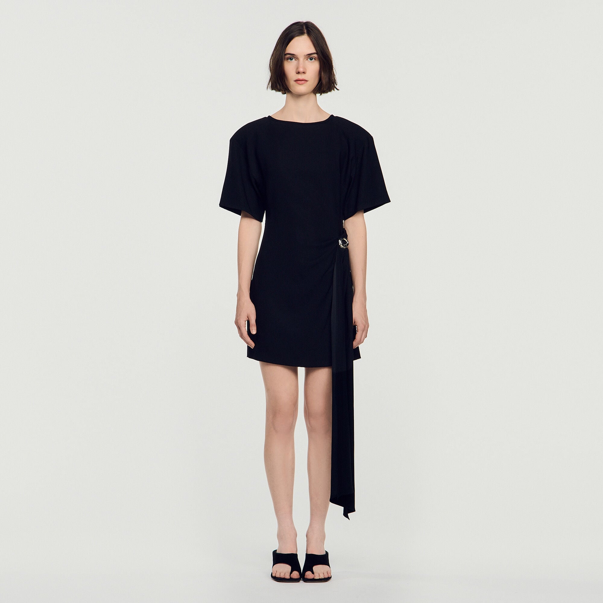 Robe courte drap&eacute;e  - Femme | Sandro Paris
